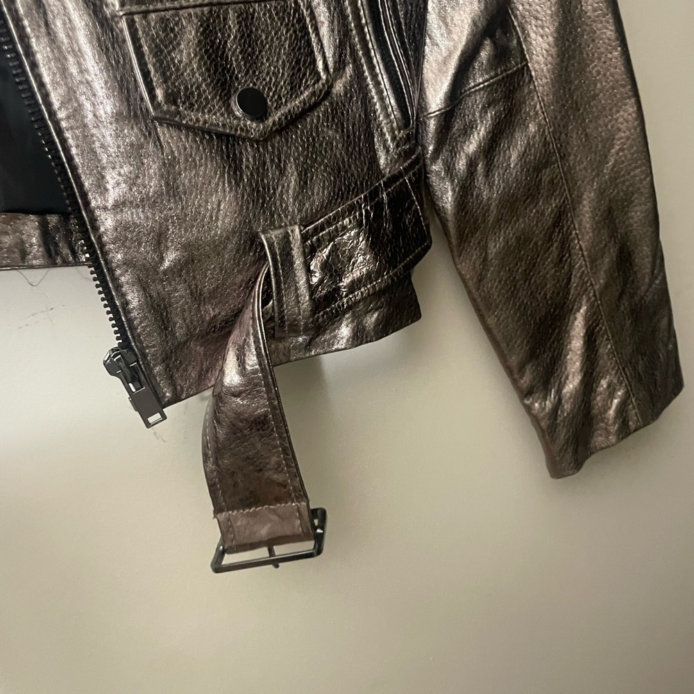 Brand new Zara‎ Moto jacket gunmetal metallic - Picture 6 of 6